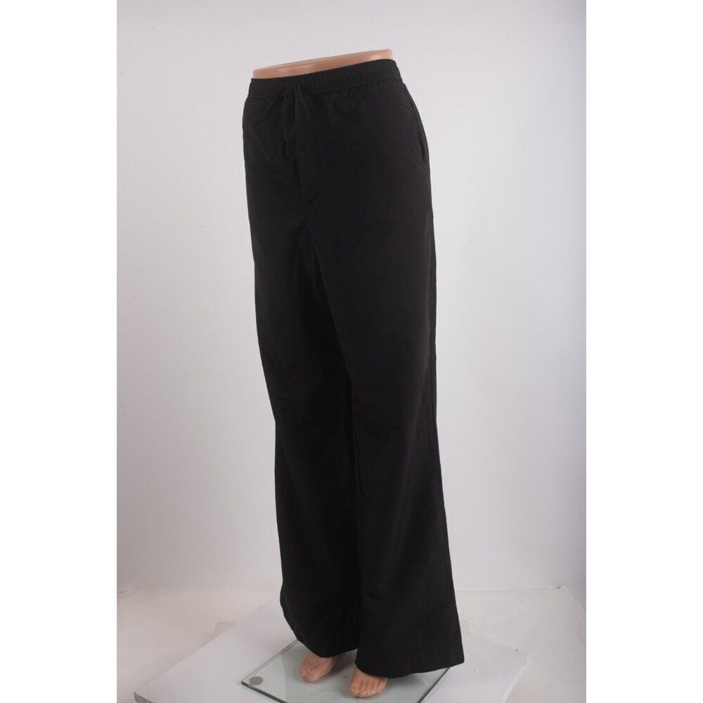 Zara Womans Pants jogger Size M Black Wide Leg High Elastic Waist 4174/873 NWOT - Picture 3 of 7
